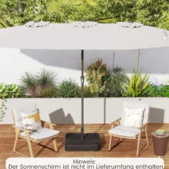 Sonnenschirmständer mit Sandsäcken (90 kg Füllkapazität) 73 x 73 x 41 cm Schwarz