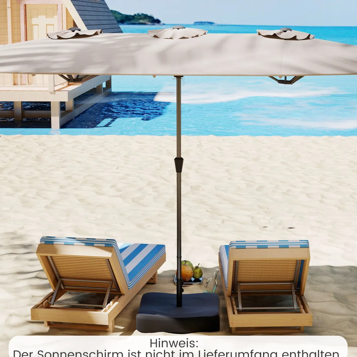 Sonnenschirmständer mit Sandsäcken (80 kg Füllkapazität) & 2 Feststellknöpfen Schirmständer