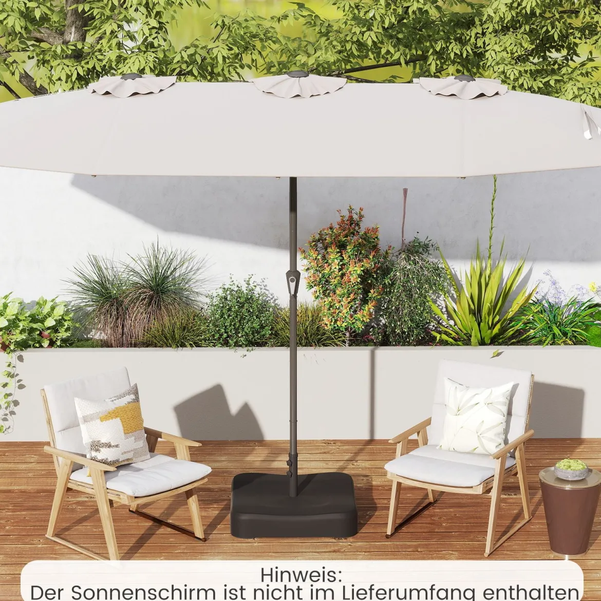 Sonnenschirmständer mit Sandsäcken (80 kg Füllkapazität) & 2 Feststellknöpfen Schirmständer