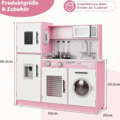 Spielküchen-Spielzeugset Kinderküche mit Ofen Waschmaschine Mikrowelle Rollenspielküche