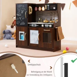 Spielküche zum Spielen Küchenspielset für Kleinkinder mit Tafel 82 x 24 x 80 cm