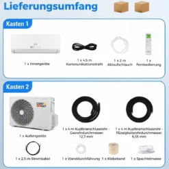 Split Klimaanlage 18000 BTU 3,4kW Inverter Klimagerät mit Heizfunktion Air Conditioner mit WiFi & App