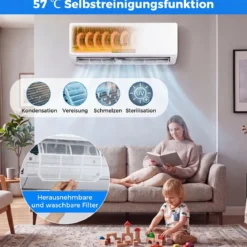Split Klimaanlage 9000 BTU 3,4kW Inverter Klimagerät mit Heizfunktion Air Conditioner mit WiFi & App