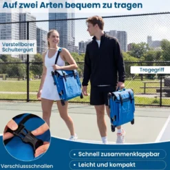 Stadionsitz Faltbarer Outdoor Bodenstuhl mit Rückenlehne & Armlehnen Gepolstertes Sitzkissen Blau