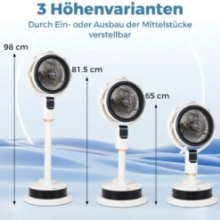 Standventilator mit Fernbedienung Leiser Ventilator mit 90°-Schwenkfunktion