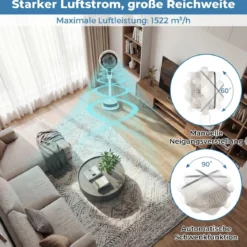 Standventilator mit Fernbedienung Leiser Ventilator mit 90°-Schwenkfunktion