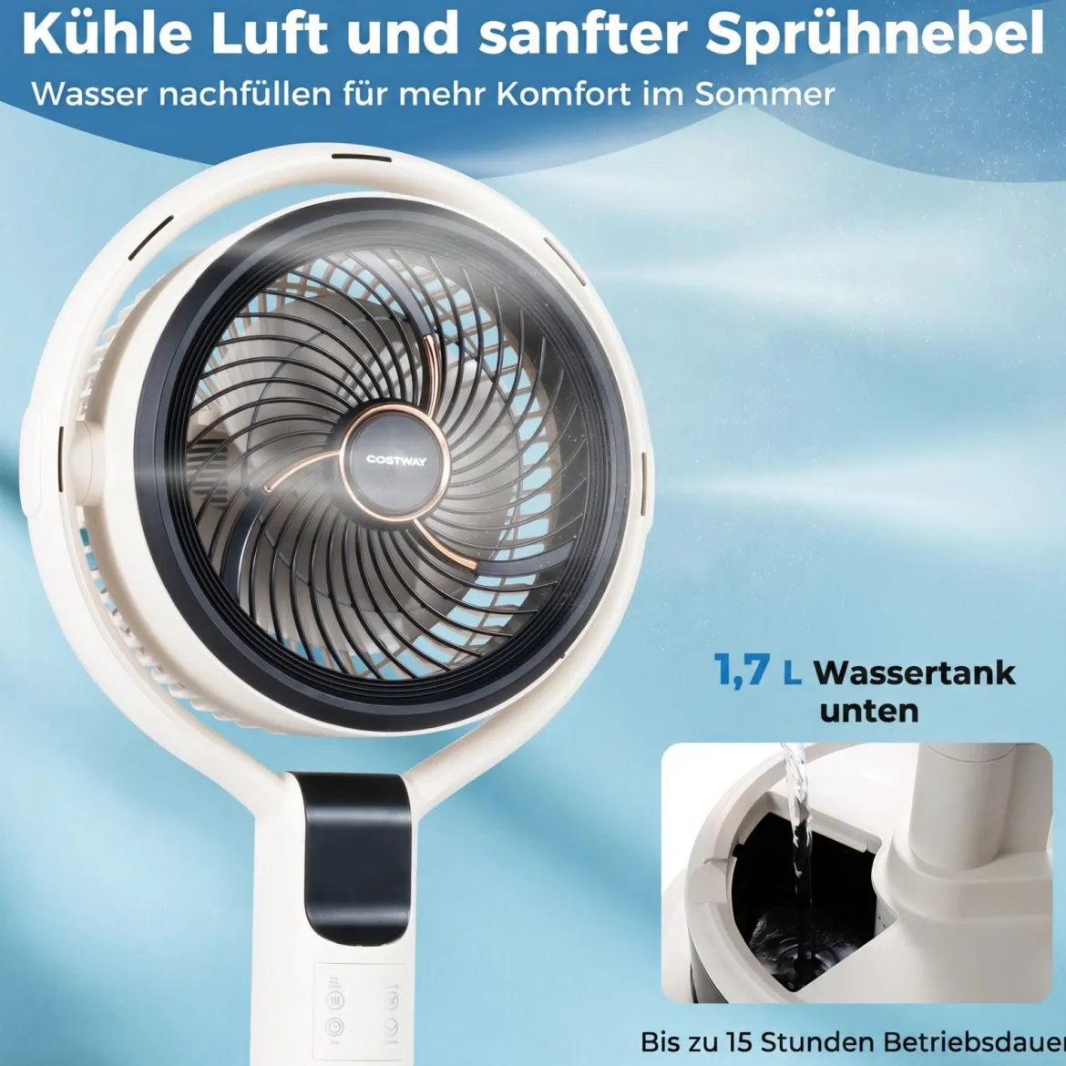 Standventilator mit Fernbedienung Leiser Ventilator mit 90°-Schwenkfunktion