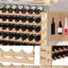 Stapelbares modulares Weinregal für 60 Flaschen 6-stöckiges Flaschenregal für Weinsammlungen Natur