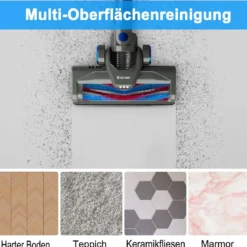 Staubsauger kabellos ultraleicht 6-in-1 Handstaubsauger hohe Saugkraft mit Lithium-Akku Blau