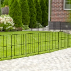 15 Stück Dekorativer Gartenzaun Metall Beetzaun Steckzaun Dekozaun Absperrzaun Schwarz