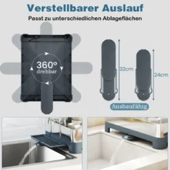 2-stöckiger Abtropfgestell Abtropfständer aus Metall mit Haltern für Gläser Teller Schüsseln Tassen Silber