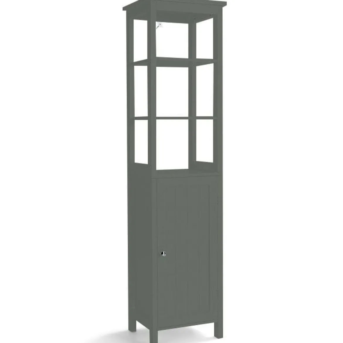 5-stöckiger Hochschrank schmal freistehender Badezimmerschrank für Wohnzimmer Badezimmer 40 x 32 x 161,5 cm Weiß/Grau/Schwarz