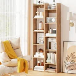 12-stöckiges Bücherregal Displayständer mit Anti-Kipp-Sicherungen Baumförmiges Standregal 65 x 20 x 162 cm