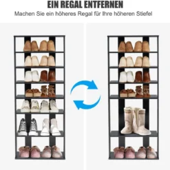 7-stöckiges industrielles vertikales Schuhregal mit mehreren Schichten & abnehmbarem Brett 110,5 cm