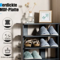 7-stöckiges industrielles vertikales Schuhregal mit mehreren Schichten & abnehmbarem Brett 110,5 cm
