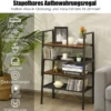 2-Stöckiges Stapelbares Schuhregal aus Holz- & Metall 54 x 32 x 52 cm Braun + Schwarz