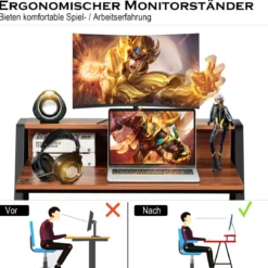 2-stöckig Schreibtisch Computertisch Arbeitstisch Bürotisch Büromöbel