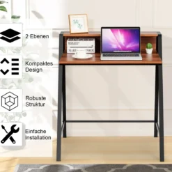 2-stöckig Schreibtisch Computertisch Arbeitstisch Bürotisch Büromöbel