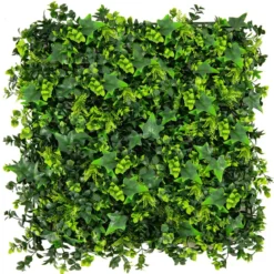 12 Stück Künstliche Hecke Pflanzenwand 50,5 x 50,5 cm UV-geschützt Gemischte Blätter