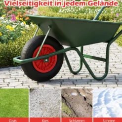 2 Stück 4.80/4.00-8 Schubkarrenreifen und Räder 40 cm Gummiräder mit 2 cm Lagern Schwarz