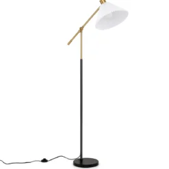 Stehlampe höhenverstellbar Standleuchte mit Einstellbarem Winkel 157 cm Golden