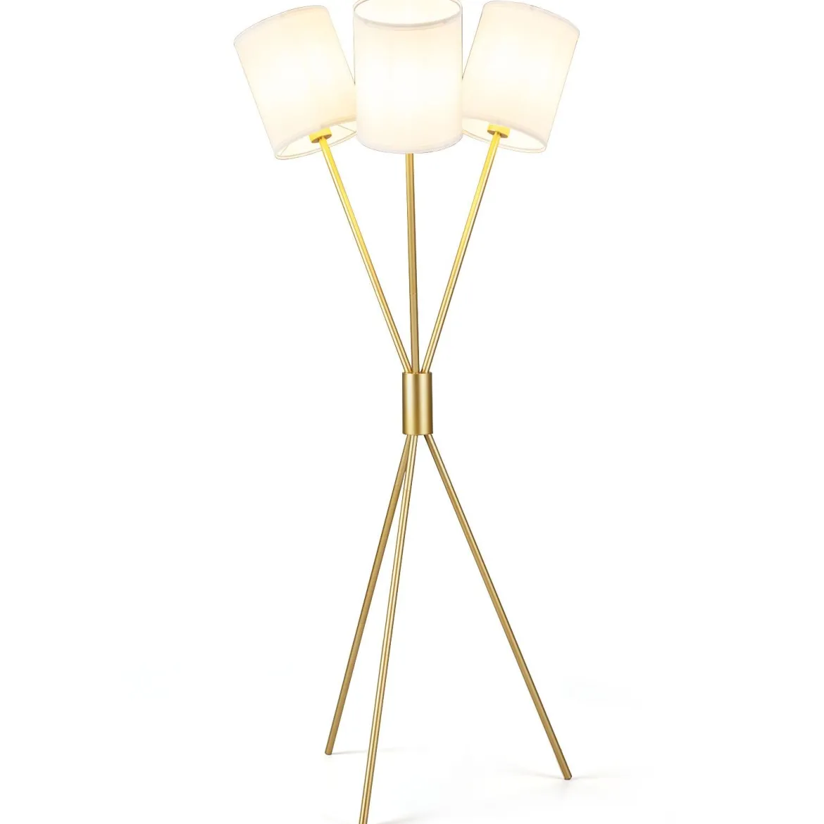 Stehlampe mit 3 Stofflampenschirmen Moderne Standleuchte Dekorative Stehleuchte mit Metallrahmen