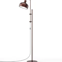 Stehlampe mit Verstellbarer Höhe & Lampenkopf & Metallrahmen Leselampe Standlampe