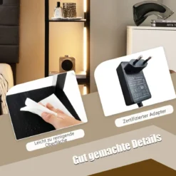 Stehlampe Modernes Beleuchtetes Ablageregal 29 x 29 x 163 cm Schwarz