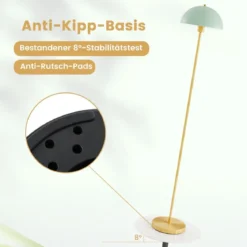 Stehleuchte Wohnzimmer 163cm E27 Fassung Stehlampe mit bruchsicherem Lampenschirm