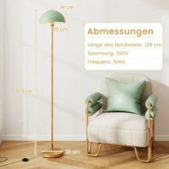 Stehleuchte Wohnzimmer 163cm E27 Fassung Stehlampe mit bruchsicherem Lampenschirm