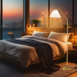 Stehleuchte Wohnzimmer 168cm E27 Fassung Bogenlampe mit verstellbarem Lampenkopf gold
