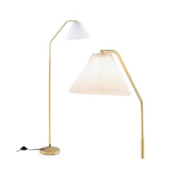 Stehleuchte Wohnzimmer 168cm E27 Fassung Bogenlampe mit verstellbarem Lampenkopf gold