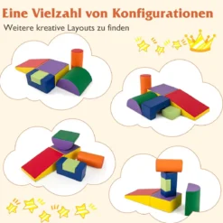 6 STK. Schaumstoffbausteine Riesenbausteine zum Toben und Klettern Softbausteine aus Schaumstoff