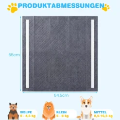 150 STK Welpen Unterlagen Aktivkohle 6-lagige PIPI Matten für Hunde schnell trocknend 60 x 60 cm