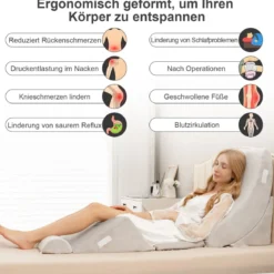 Stützkissen 6-Teiliges Orthopädisches Keilkissen-Set für Nacken 110 x 61 x 44 cm Grau