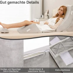 Stützkissen 6-Teiliges Orthopädisches Keilkissen-Set für Nacken 110 x 61 x 44 cm Grau