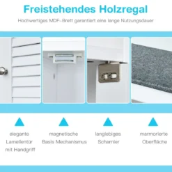 4-stufiger Badezimmer-Über-Toiletten-Schrank Freistehendes Toilettenregal