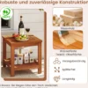 2-stufiger Beistelltisch Massivholz Sofatisch mit Ablagefach kleiner Holztisch Nachttisch Natur