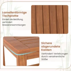 2-stufiger Beistelltisch Massivholz Sofatisch mit Ablagefach kleiner Holztisch Nachttisch Natur