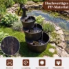 3-stufiger Gartenbrunnen mit Pumpe im Täuschend Echten Holzfass-Design 52 x 60 x 92,5 cm