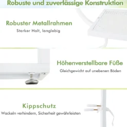 6-stufiger Metall Schmetterlingsförmiger Pflanzenständer mit 4 Haken Blumenregal Weiß