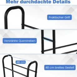 3-stufiges Ballständer mit Rollen & Metallrahmen Ball Organizer Basketball Regal Ballwagen