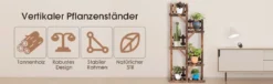 5-stufiges hölzernes Pflanzenregal Blumenständer Holzregal Pflanzenständer für Innen und Außen aus Tannenholz braun 60 x 25 x 130,5 cm