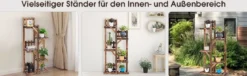 5-stufiges hölzernes Pflanzenregal Blumenständer Holzregal Pflanzenständer für Innen und Außen aus Tannenholz braun 60 x 25 x 130,5 cm
