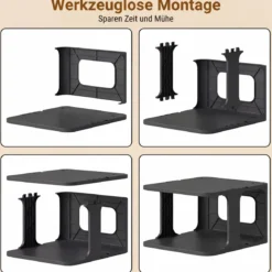 6-Stufiges Stapelbares Schuhregal Vertikaler Schuhorganizer Freistehender Schuhschrank Schwarz/Weiß