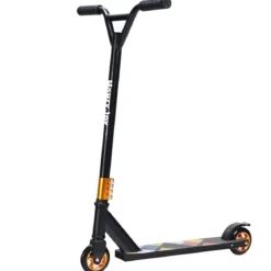 Stunt-Scooter Cityroller Scooter Tretroller mit PU-Rädern Schwarz
