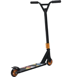 Stunt-Scooter Cityroller Scooter Tretroller mit PU-Rädern Schwarz