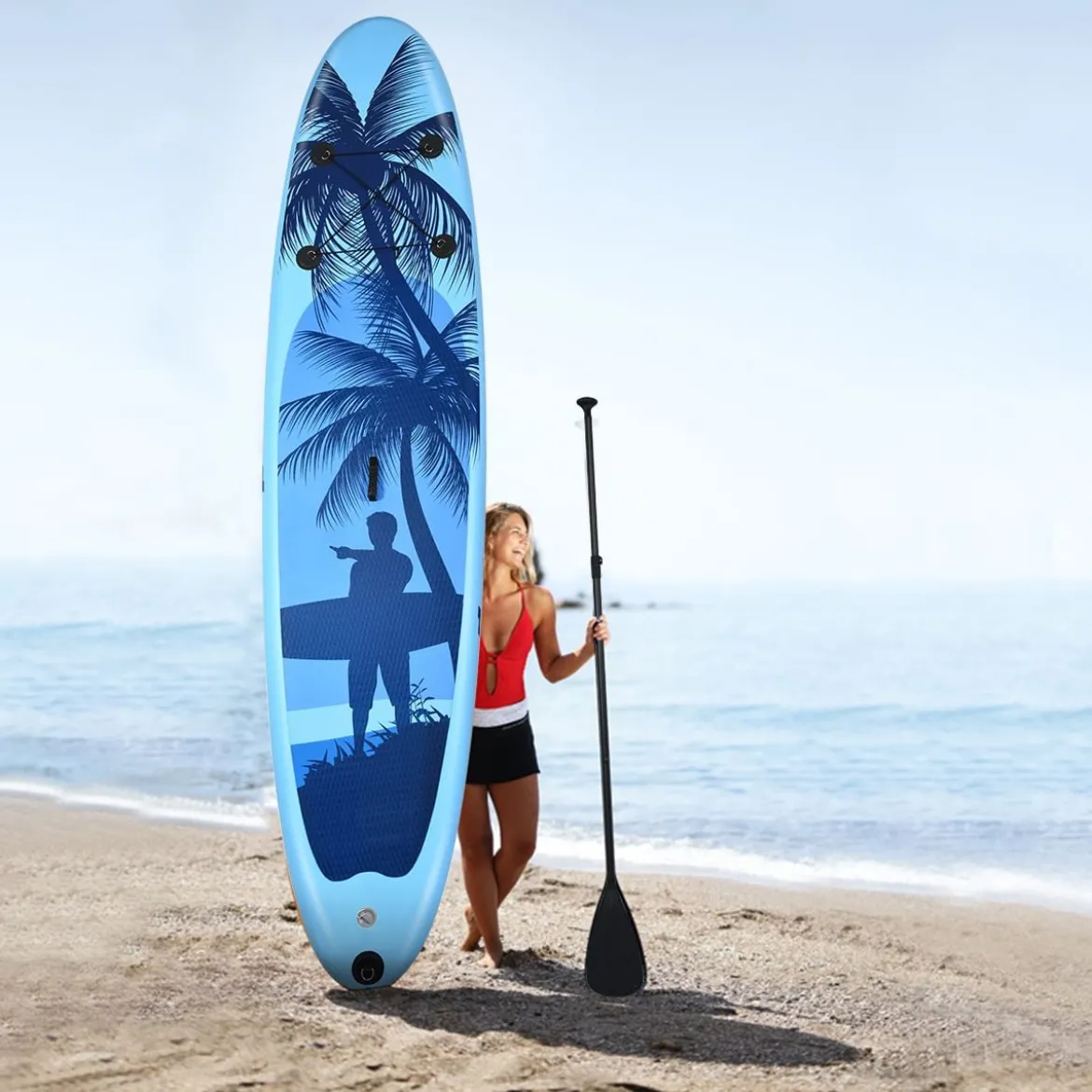 SUP Board Aufblasbar Stand up Board Paddelboard Blau