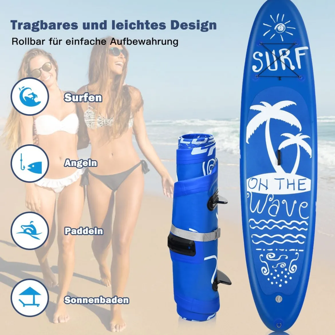SUP Board Aufblasbar Stand up Board Paddelboard Navy