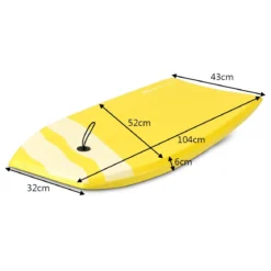 Sup Board Kinder Bodyboard Surfbrett Surfboard Gelb 104 x 52 x 6 cm